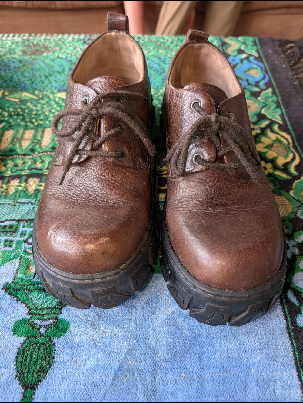 RARE* Women’s Chunky Brown Platform Lace-Up Shoes